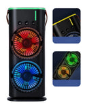 Çift Başlıklı Taşınabilir Fan Rgb Işıklı Sprey Nemlendiricili Masaüstü Serinletici Fan - 4