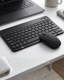 Kablosuz Bluetooth Klavye Mouse Seti Wireless Sessiz İnce Tasarım Çoklu Uyumlu - 1