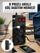 2 Metre Güçlü Çoklu Priz 8 Soket Yeni Nesil - 1