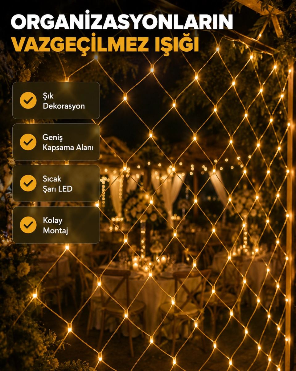 Led Ağ Işık Dekoratif File Aydınlatma Balkon Oda Ve Bahçe Süsleme Yeni Nesil
