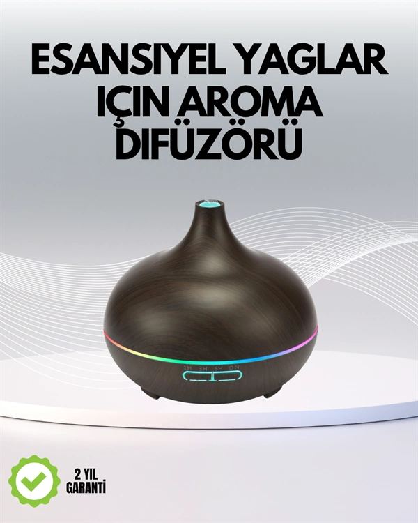 7 Renk Işıklı Ultrasonik Hava Difüzörü – Sessiz Ve Güvenli Kullanım