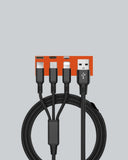Çoklu Usb Şarj Kablosu – 1,2m Hızlı Şarj, 3a Güçlü Akım - 2