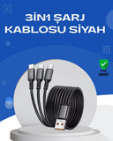 Evrensel 3 Başlıklı Şarj Kablosu – İphone Huawei Samsung İçin - 1