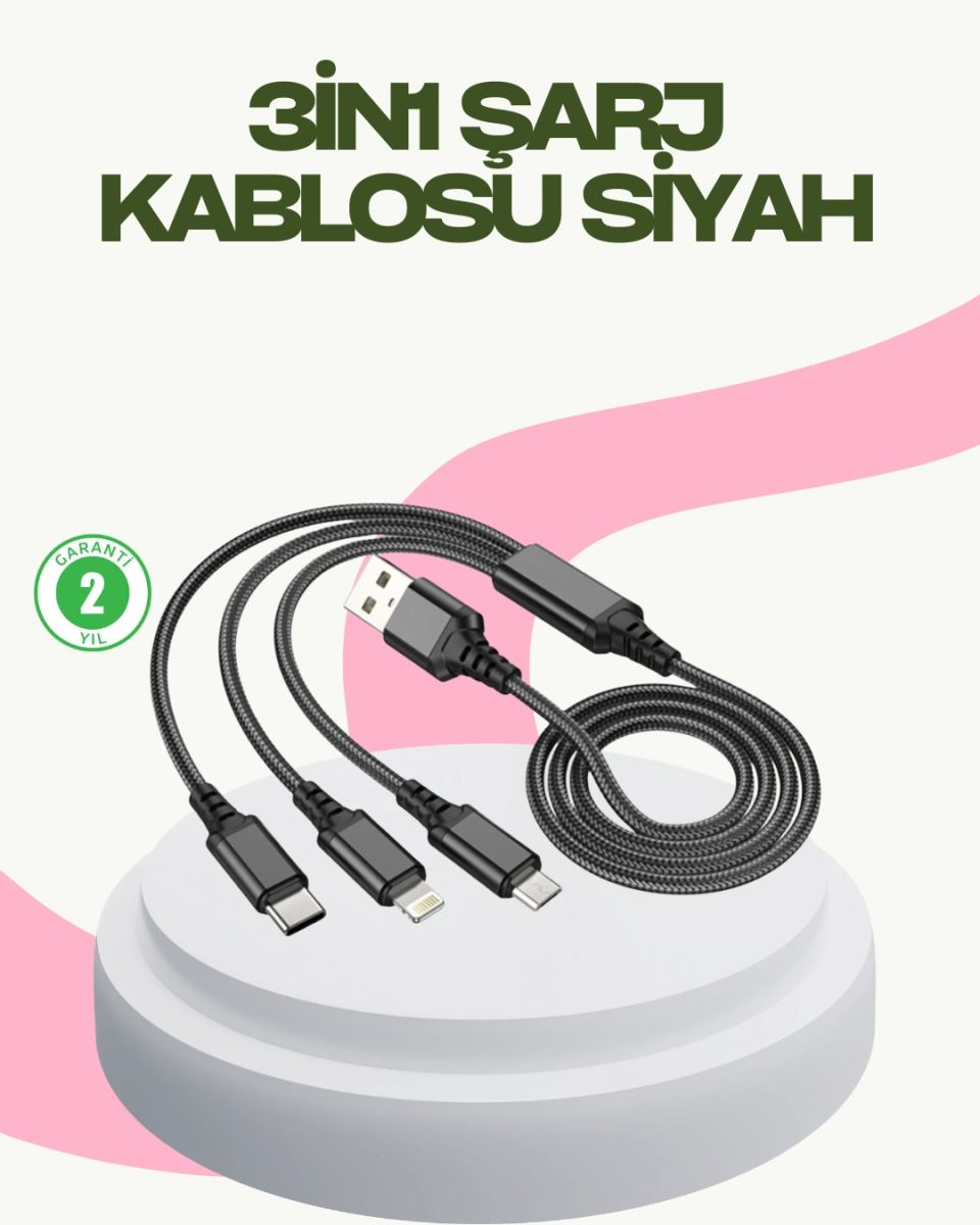 Hızlı Şarj Destekli Çoklu Şarj Kablosu – Seyahat Ve Günlük Kullanım