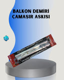 25x60 Balkon Askılığı Kare Demir Uyumlu Hava Dayanıklı Çamaşır Askısı - 1