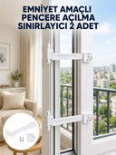 Emniyet Amaçlı Pencere Açılma Sınırlayıcı At 2 Adet Yeni Nesil - 1
