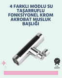 Krom Kaplamalı Çok Fonksiyonlu Musluk Başlığı | Paslanmaz Malzeme - 1
