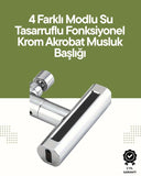 Krom Musluk Başlığı | 4'ü 1 Arada Su Çıkışı | Kolay Montajlı - 1