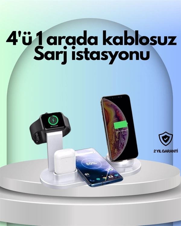 İphone, Apple Watch Ve Airpods İle Uyumlu 4'ü 1 Arada Şarj Ünitesi – Tüm Apple Cihazları Tek Noktada