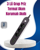 3 Usb Çıkışlı Hızlı Şarjlı Anahtarlı Üçlü Priz - 1