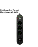 3 Usb Portlu Üçlü Priz Cxe103 - 1