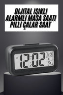 Gece Dijital Masa Saati Dijital Alarmlı Led Ekran Pilli Çalar Saat - 1