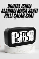 Dijital Masa Saati Termometre Takvim Led Ekran Pilli Ev Ofis Masası - 1