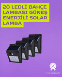Güneş Enerjili Akıllı Duvar Lambası | Pır Sensörlü, Otomatik Aydınlatma, Dış Mekan İçin - 1