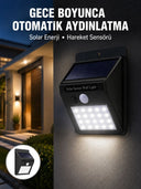 Su Geçirmez 20 Led Solar Aydınlatma | Dış Mekan İçin Pır Hareket Sensörü İle Akıllı Işık Yeni Nesil - 1