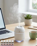 Mini Hava Nemlendirici Usb Bağlantılı Led Işıklı 5 Esans Hediyeli Aromaterapi Difüzörü - 1