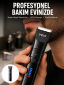 Şarjlı Tıraş Makinesi –dijital Ekranlı, Hızlı Şarjlı, Profesyonel Kesim Seti Yeni Nesil - 1