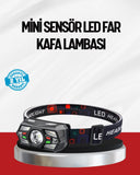 Sensörlü Led Kafa Lambası Kırmızı Beyaz Işık Ayarlanabilir - 1