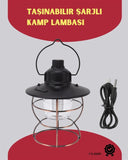 Usb Şarjlı Retro Led Kamp Feneri – 4 Işık Modu, Su Geçirmez, Taşınabilir - 1
