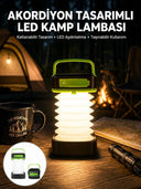 Katlanabilir Kamp Lambası Akordiyon Lamba Şarjlı 3 Kademeli Solar Yeni Nesil - 1