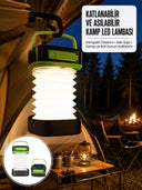 Kamp Lambası Katlanabilir Lamba Solar Şarjlı Led Lamba El Fenerli Yeni Nesil - 1