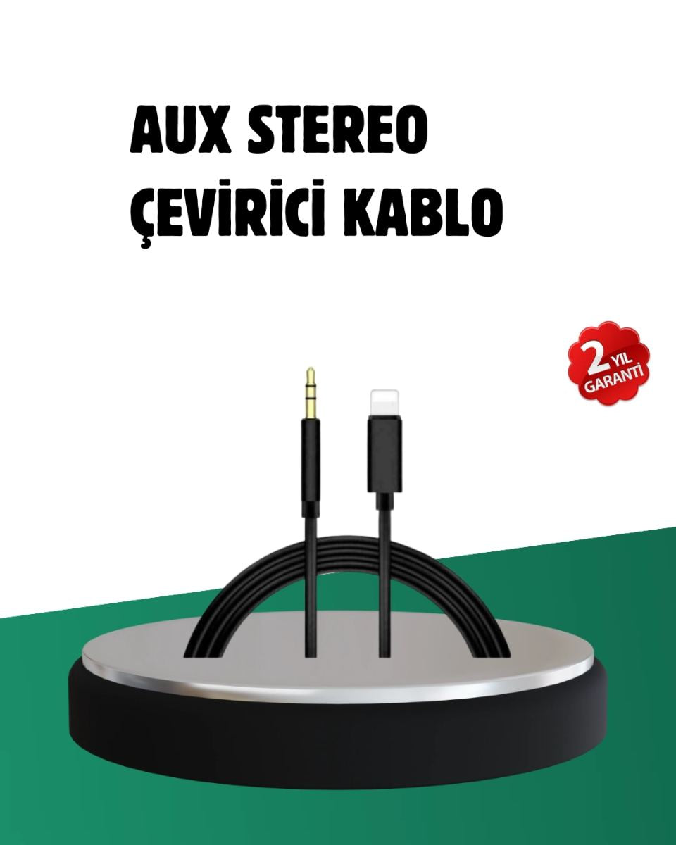 İphone Uyumlu Lightning 3.5mm Aux Adaptör Kablo Stereo Ses Aktarım