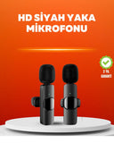 Çift Mikrofonlu Kablosuz Kayıt Seti İphone Uyumlu Mini Mikrofon - 1