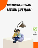 Sevgiliye Özel Çift Figürlü Led Masa Lambası Okuyan Çift Tasarım - 1