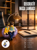 Romantik Çift Temalı Dekoratif Masa Lambası Yumuşak Led Işık - 1