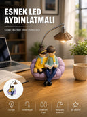 Okuyan Çift Figürlü Dekoratif Gece Lambası Hediye Seçeneği - 1