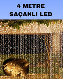 4 Metre Icicle Şelale Led Perde Işık Sarı Aydınlatma - 1