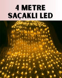 4 Metre Icicle Şelale Led Yılbaşı Perde Işık Sıcak Ambiyans - 1