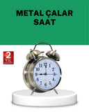Gümüş Renkli Sessiz Işıklı Dekoratif Masa Üstü Çalar Saat Alarmlı - 1