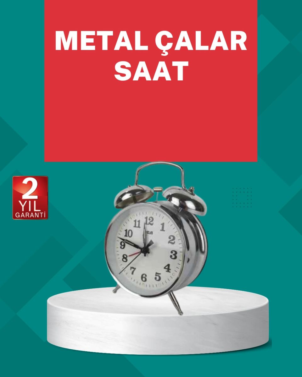 Dekoratif Gümüş Işıklı Alarmlı Masa Saati Sessiz Mekanizma