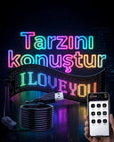 16x96 Led Yazı Paneli 60 Cm Esnek Rgb Işıklı Programlanabilir Ekran - 1