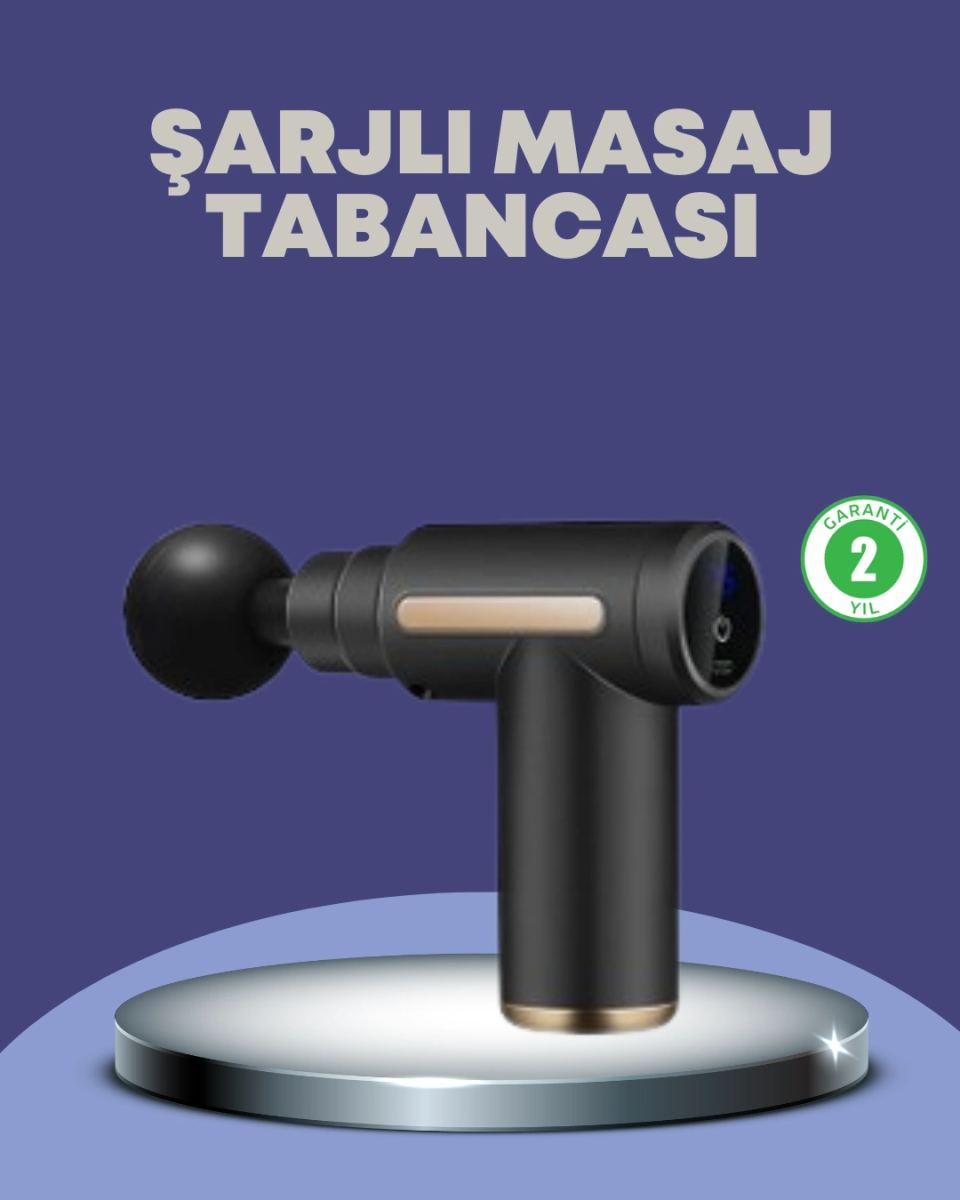 Sporcu Kas Masaj Tabancası 6 Kademe Güçlü Titreşim 4 Başlık Şarjlı Masaj Aleti