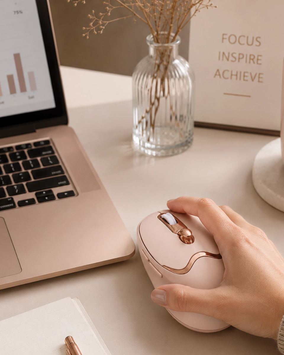Ergonomik Tasarımlı Kablosuz Mouse Bluetooth Ve Usb Alıcılı