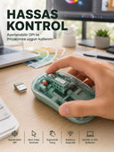 Şeffaf Tasarımlı Bluetooth Kablosuz Mouse Pilli Kullanım Yeni Nesil - 1