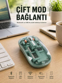 Pilli Kablosuz Mouse Bluetooth Ve Usb Uyumlu Sessiz Tıklama Yeni Nesil - 1