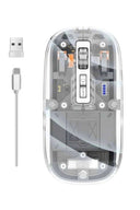 Mouse Fare Kablosuz Mouse Fare Şarjlı Bluetooth Sessiz 5 Tuşlu Şeffaf - 4