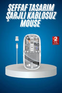 Sessiz Tıklama Çift Modlu Bluetooth Ve Alıcı Şeffaf Mouse Fare - 1