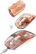 Sessiz Tıklama Çift Modlu Bluetooth Ve Alıcı Şeffaf Mouse Fare - 2