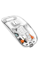 Sessiz Tıklama Çift Modlu Bluetooth Ve Alıcı Şeffaf Mouse Fare - 4