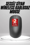 Siyah Kablosuz Mouse Wireless Mouse Minimal Tasarım - 1