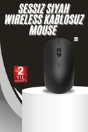 Ergonomik Tasarım Kablosuz Siyah Mouse Hassas Uzun Ömürlü - 1