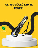 Güçlü Led El Feneri Şarj Edilebilir Çok Modlu - 1