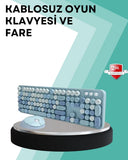 Kablosuz Klavye Ve Mouse Seti – Sessiz Tuş, Retro Tasarım - 1