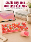 Retro Tarz Bluetooth 5.1 Klavye – Win/osx/android/ios Uyumlu Yeni Nesil - 1