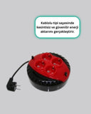 Ev Ve Ofis İçin 5 Metre Kablolu 4 Priz Makarası - 3