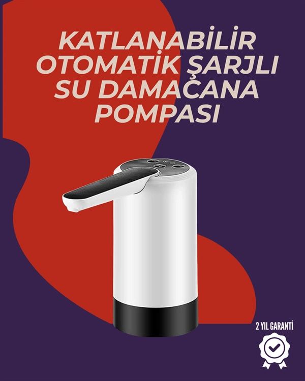 Otomatik Daana Su Pompası | 40-80 Saniye Zaman Ayarlı | %90 Açılabilir Hijyenik Tasarım | Şarjlı Ve Portatif
